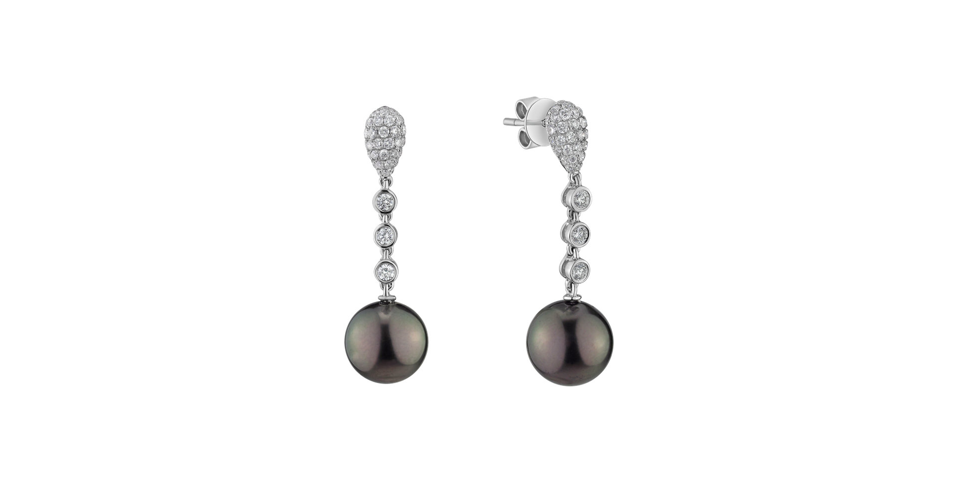 Diamond earrings with Pearl Tanha