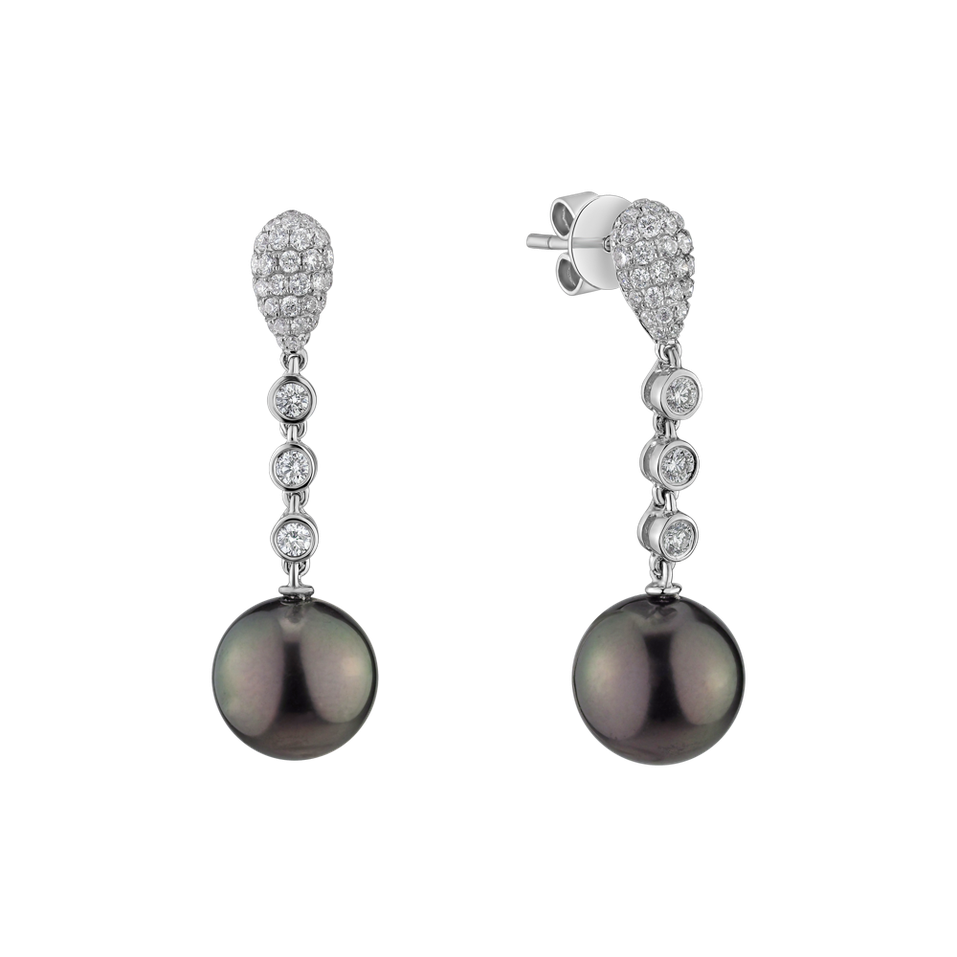 Diamond earrings with Pearl Tanha