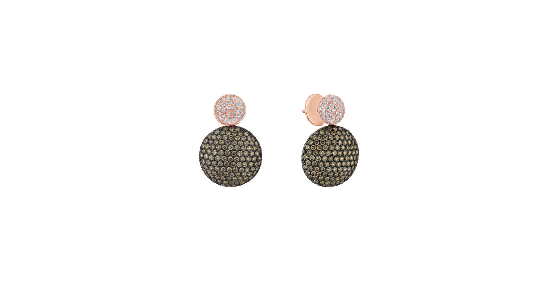 Earrings with brown and white diamonds Graceful Ladyship