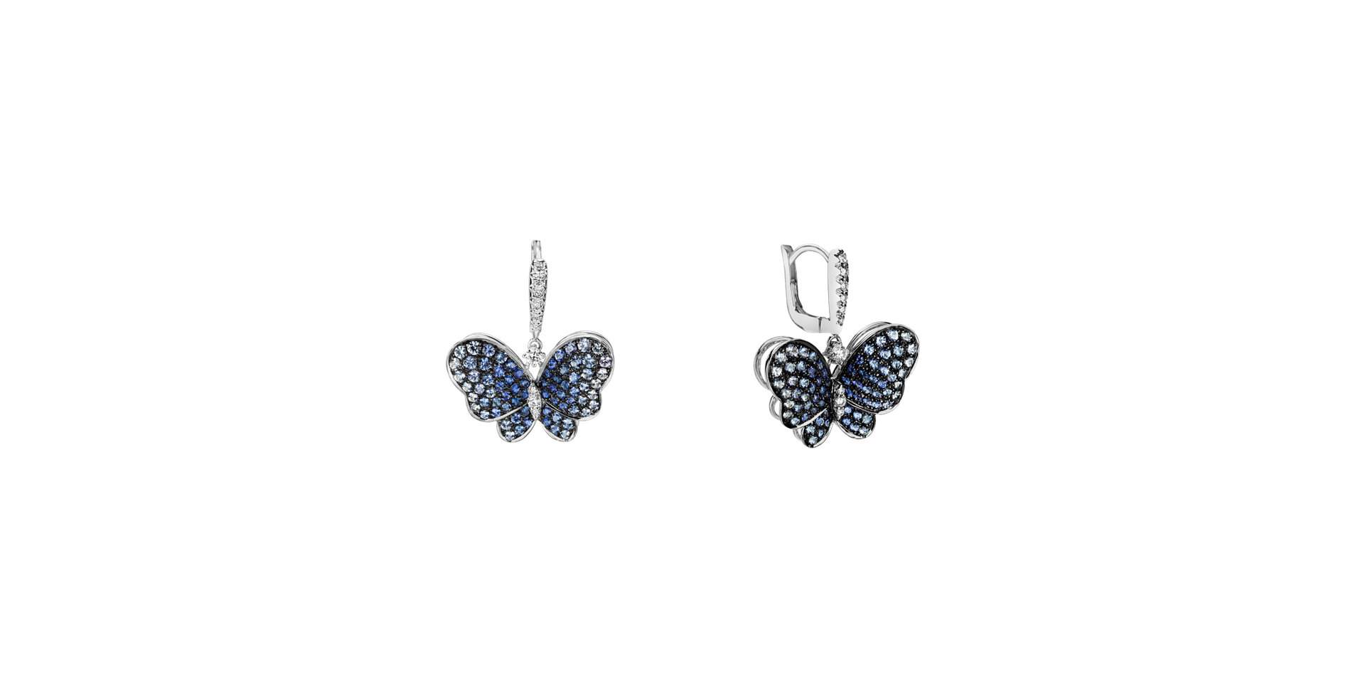 Diamond earrings and Sapphire Sapphire Butterfly