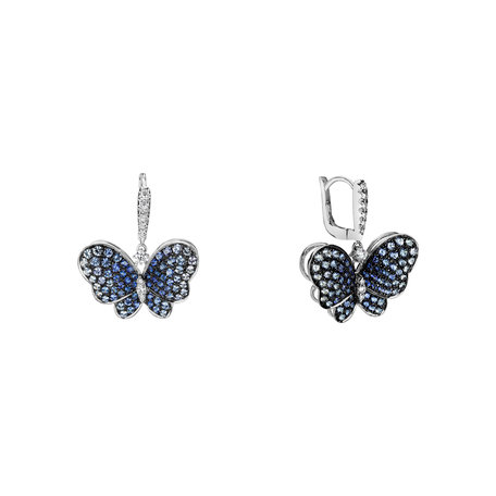 Diamond earrings and Sapphire Sapphire Butterfly