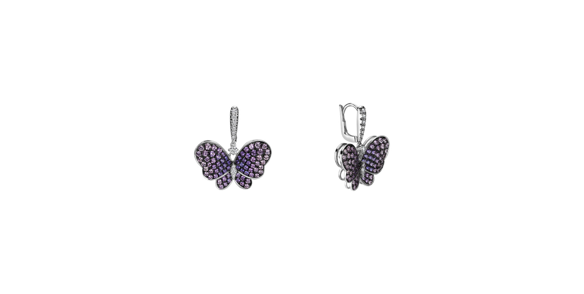 Diamond earrings with Sapphire Sapphire Butterfly