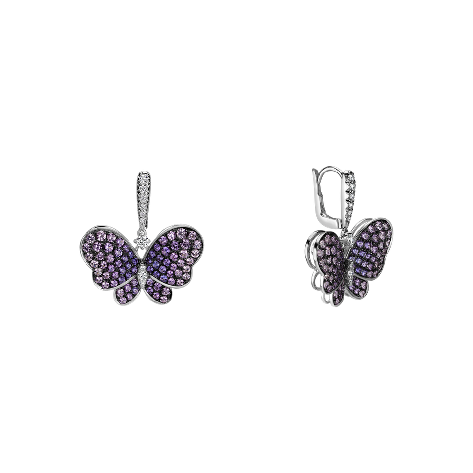 Diamond earrings with Sapphire Sapphire Butterfly