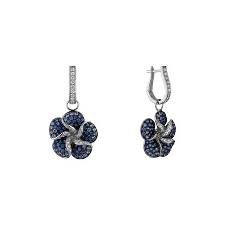 Diamond earrings and Sapphire Panama