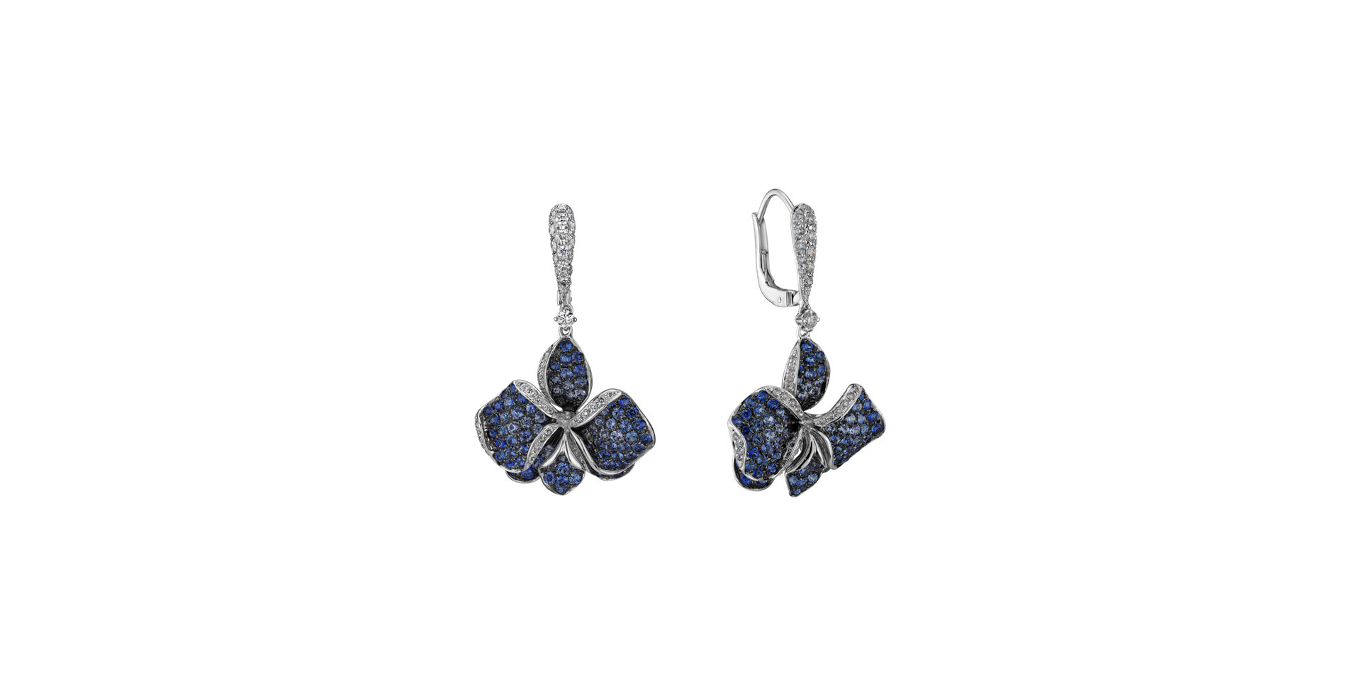 Diamond earrings and Sapphire Iris