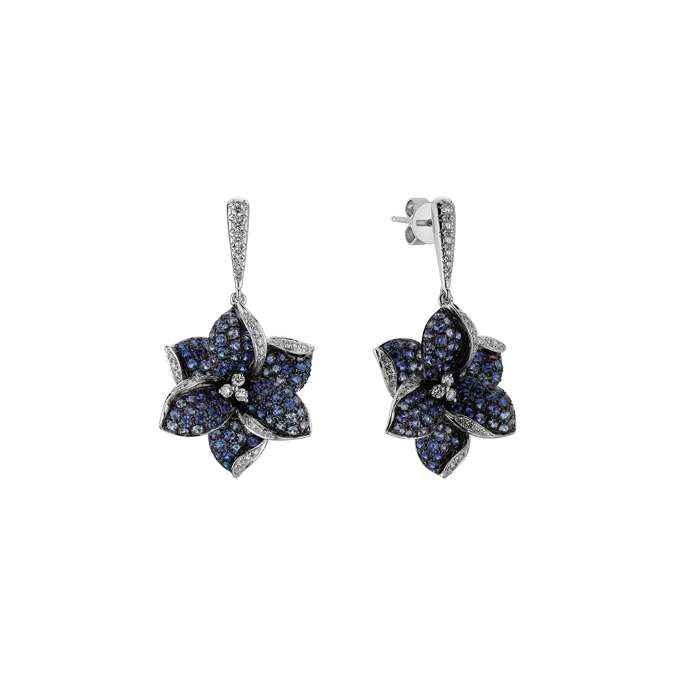 Diamond earrings and Sapphire Heaven Violet