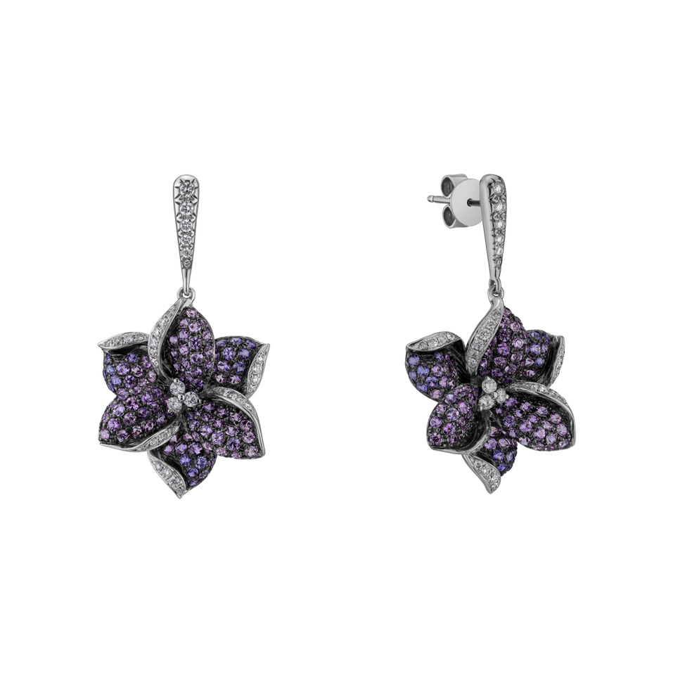 Diamond earrings and Sapphire Attache