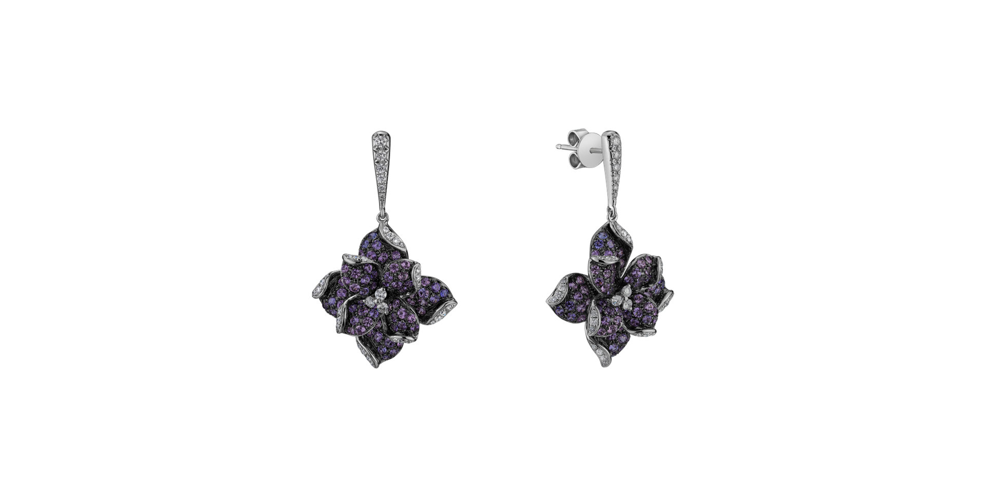 Diamond earrings and Sapphire Malibu