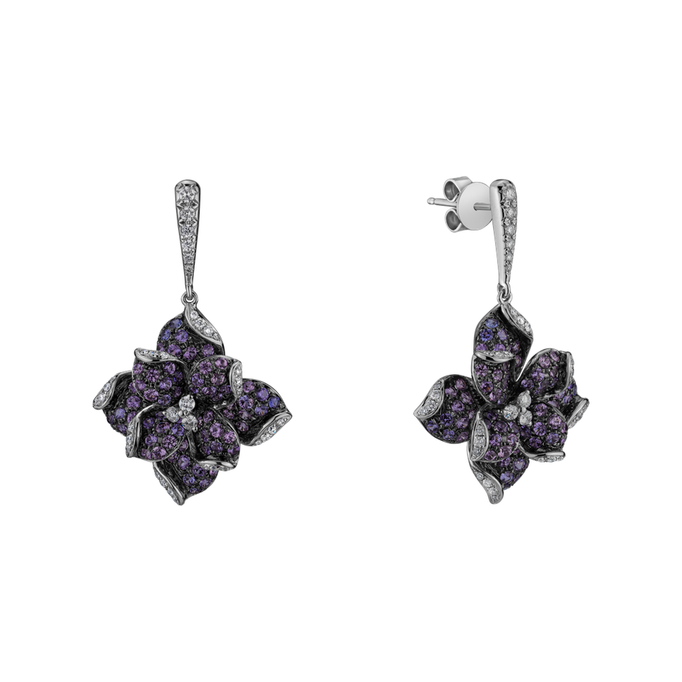 Diamond earrings and Sapphire Malibu