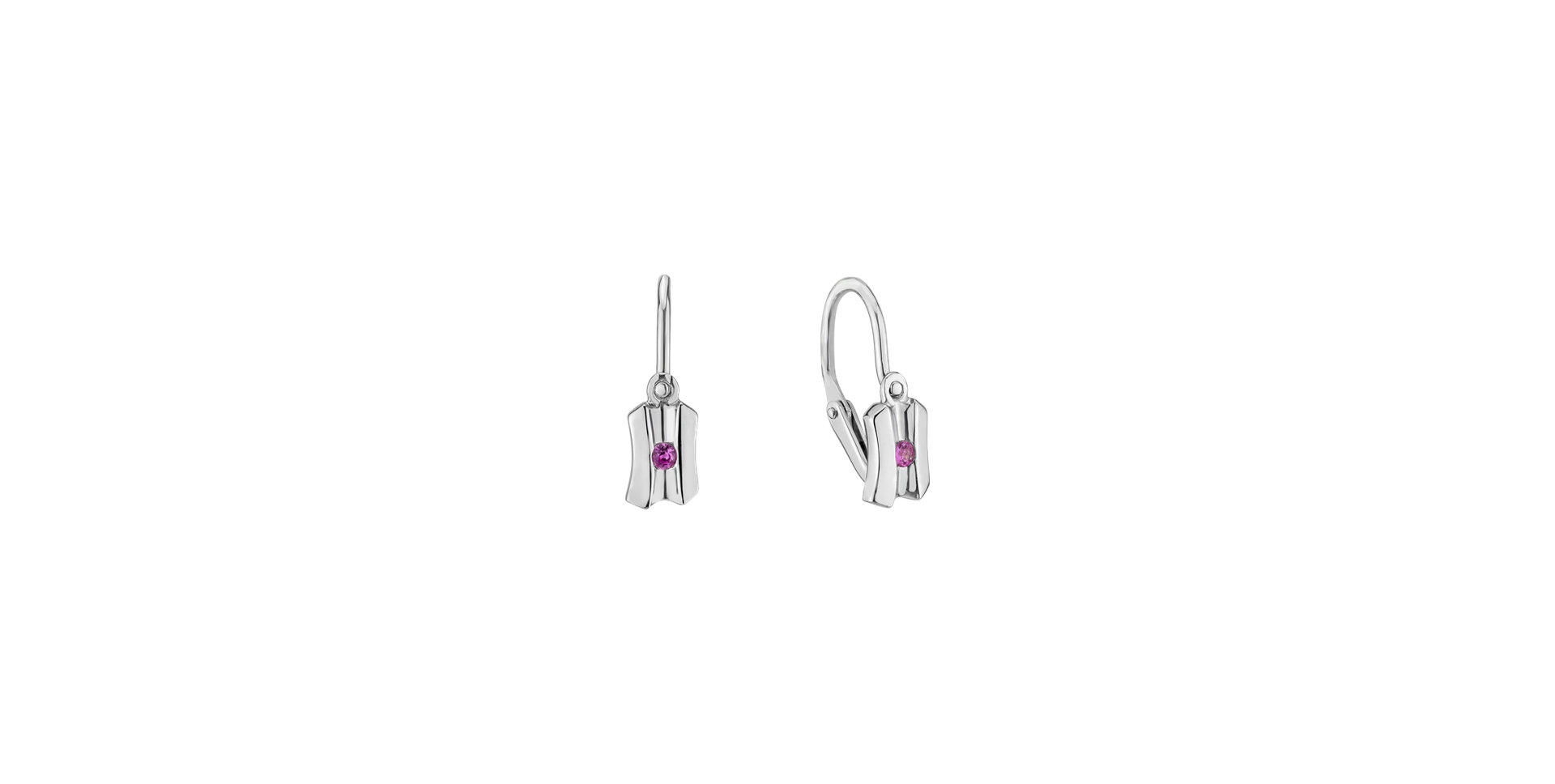 Children's earrings with Sapphire Pink Oddysey