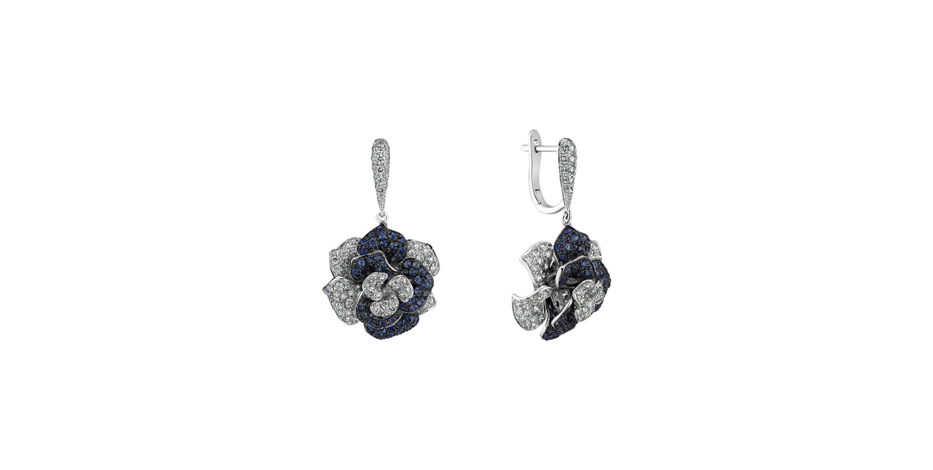 Diamond earrings and Sapphire Charming Unique