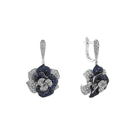 Diamond earrings and Sapphire Charming Unique