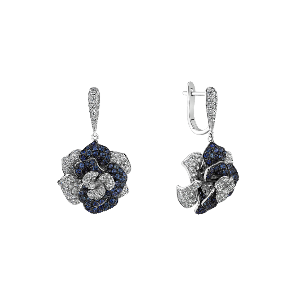 Diamond earrings and Sapphire Charming Unique