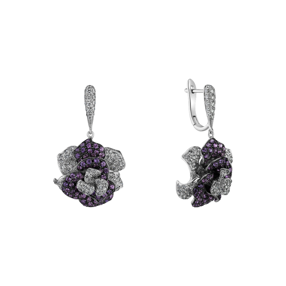 Diamond earrings and Sapphire Charming Unique