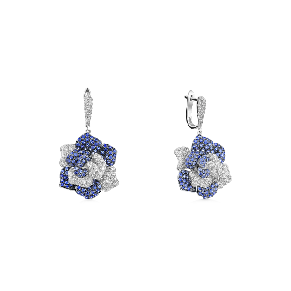 Diamond earrings and Sapphire Sweetness