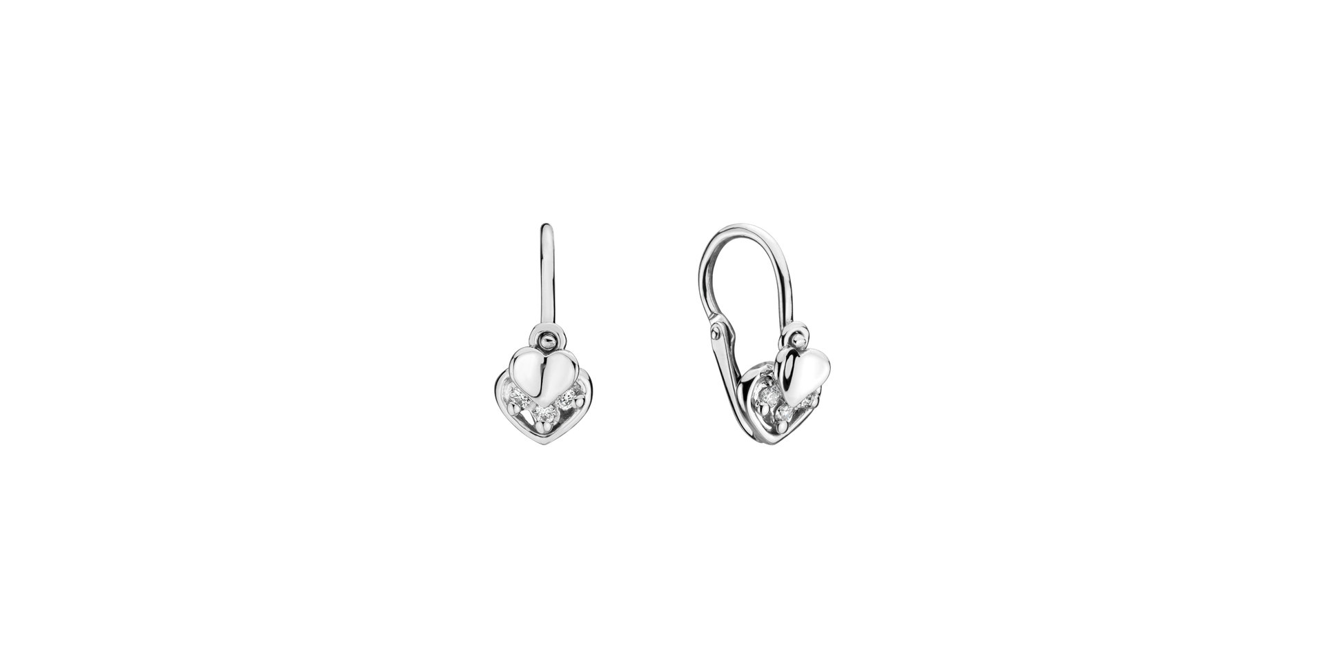 Children's diamond earrings Elegance Hearts