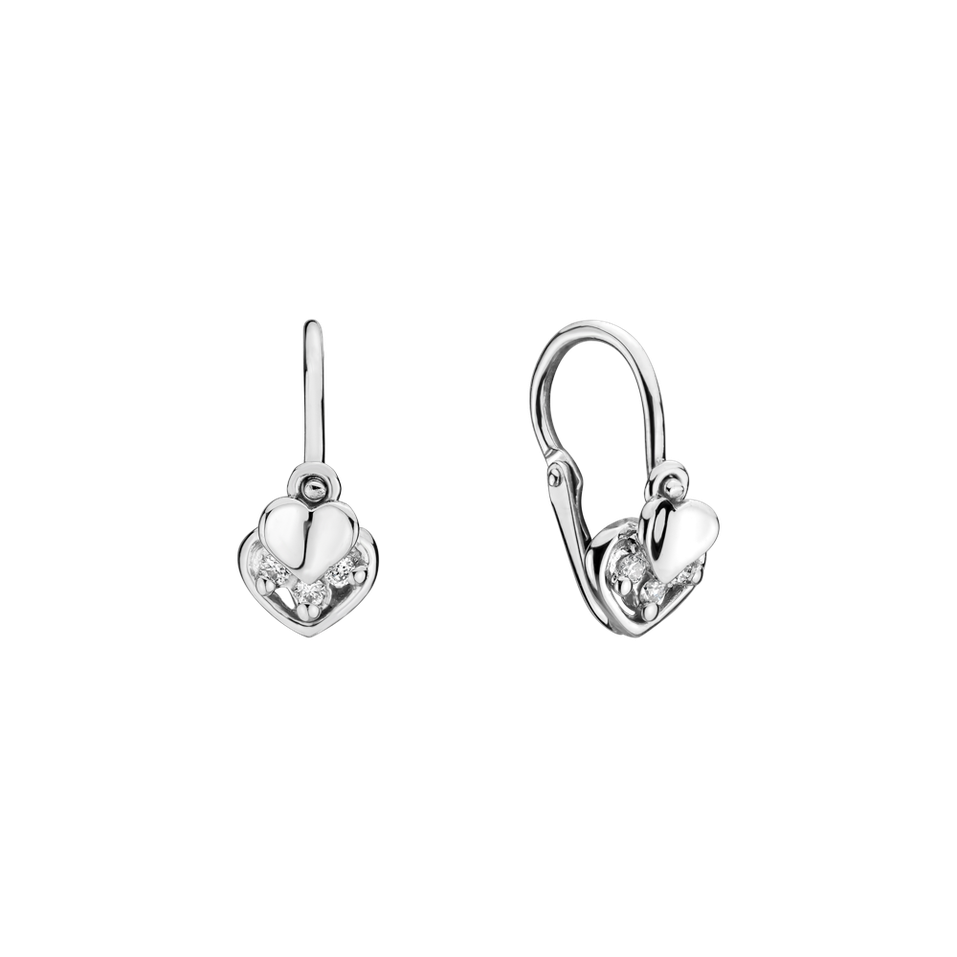 Children's diamond earrings Elegance Hearts