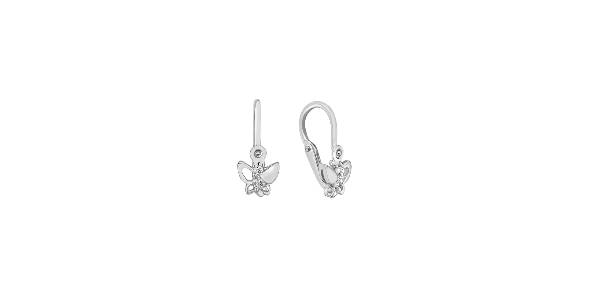 Children's diamond earrings Butterfly Elegance