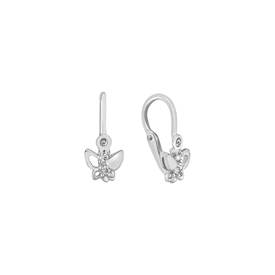 Children's diamond earrings Butterfly Elegance