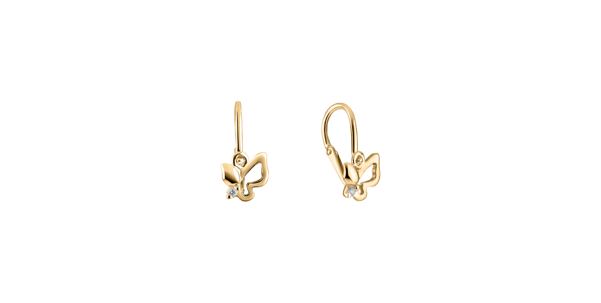 Children's diamond earrings Love Butterflies