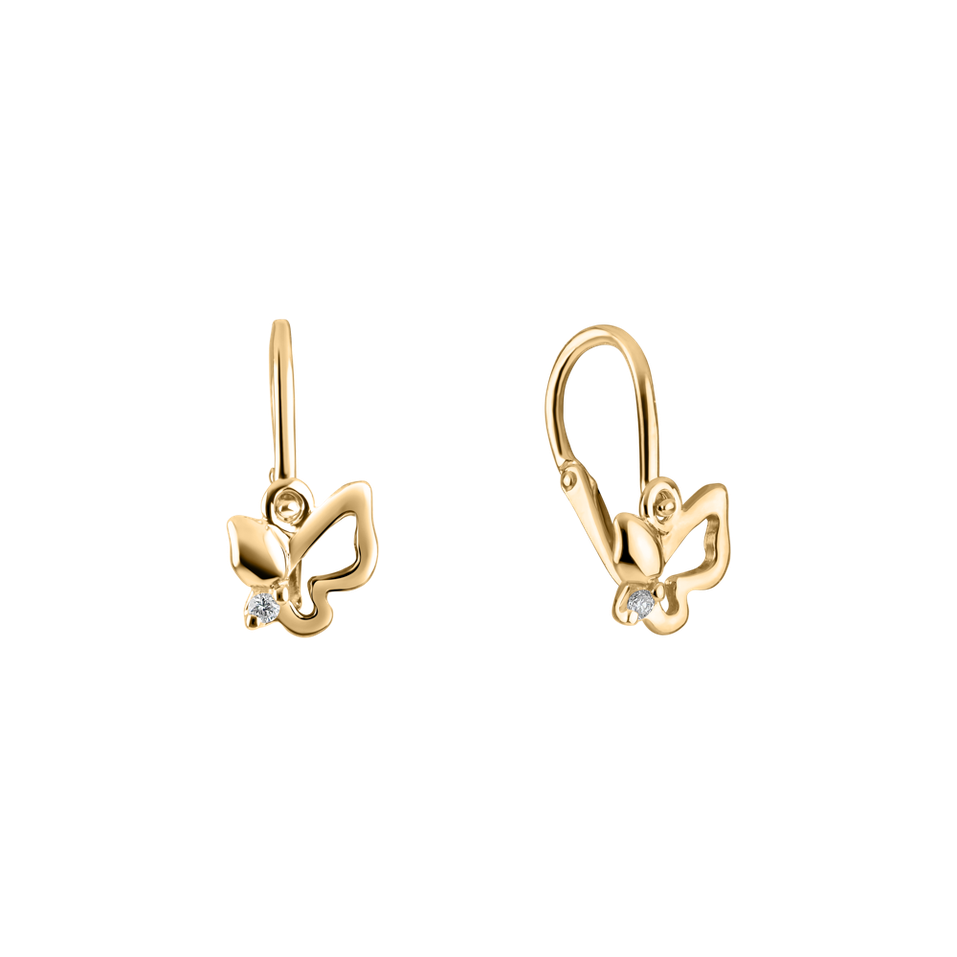 Children's diamond earrings Love Butterflies