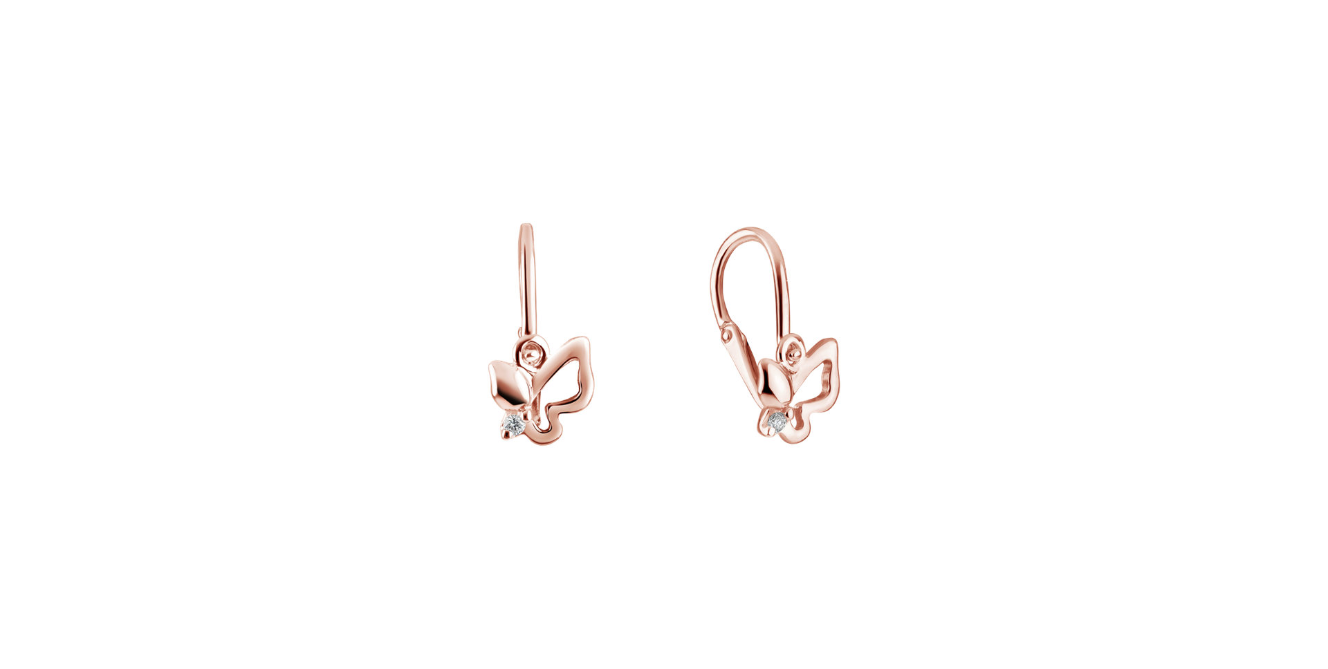Children's diamond earrings Love Butterflies