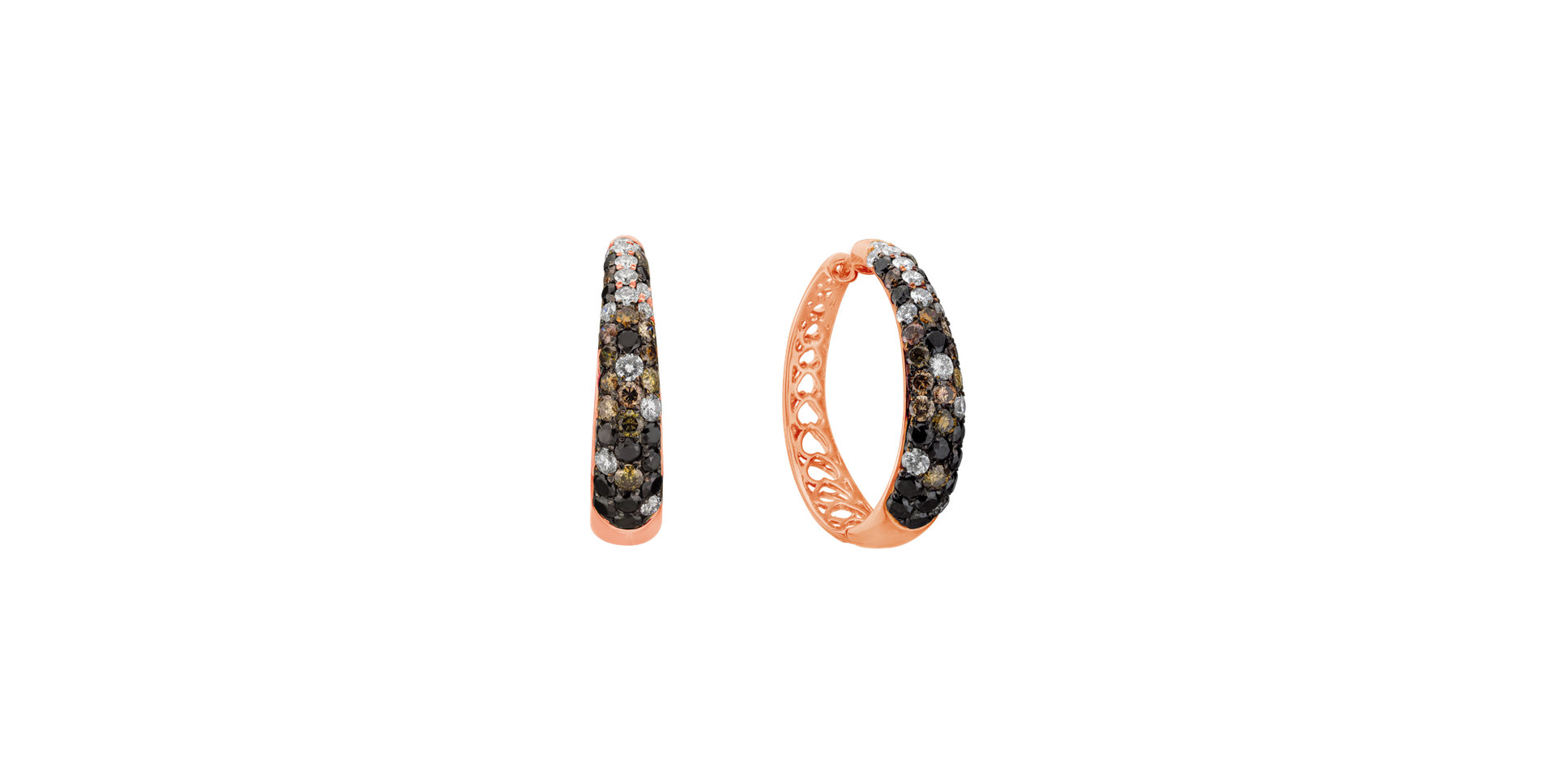 Earrings with black and white diamonds Miracle Geometry