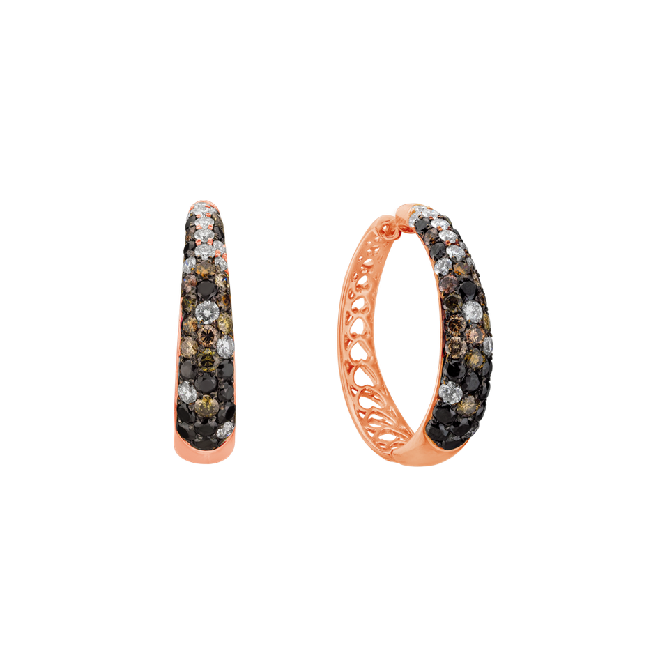 Earrings with black and white diamonds Miracle Geometry