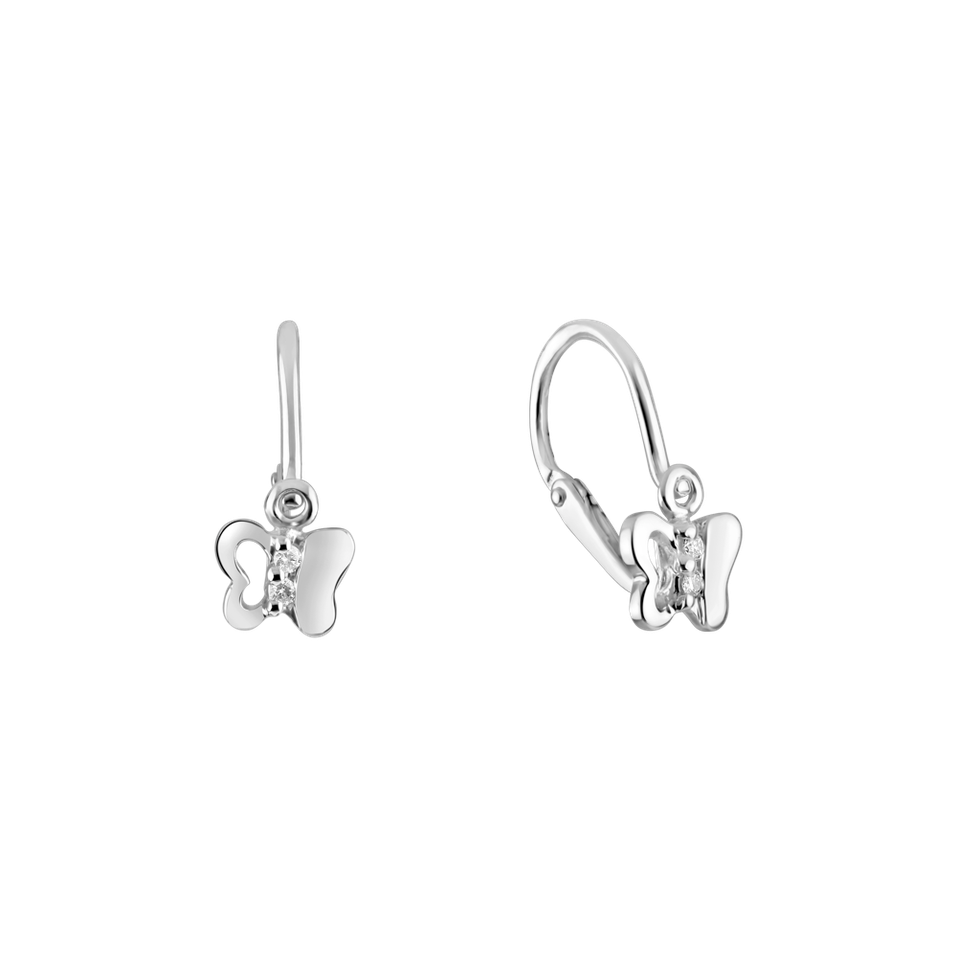 Children's diamond earrings Butterfly Symphony