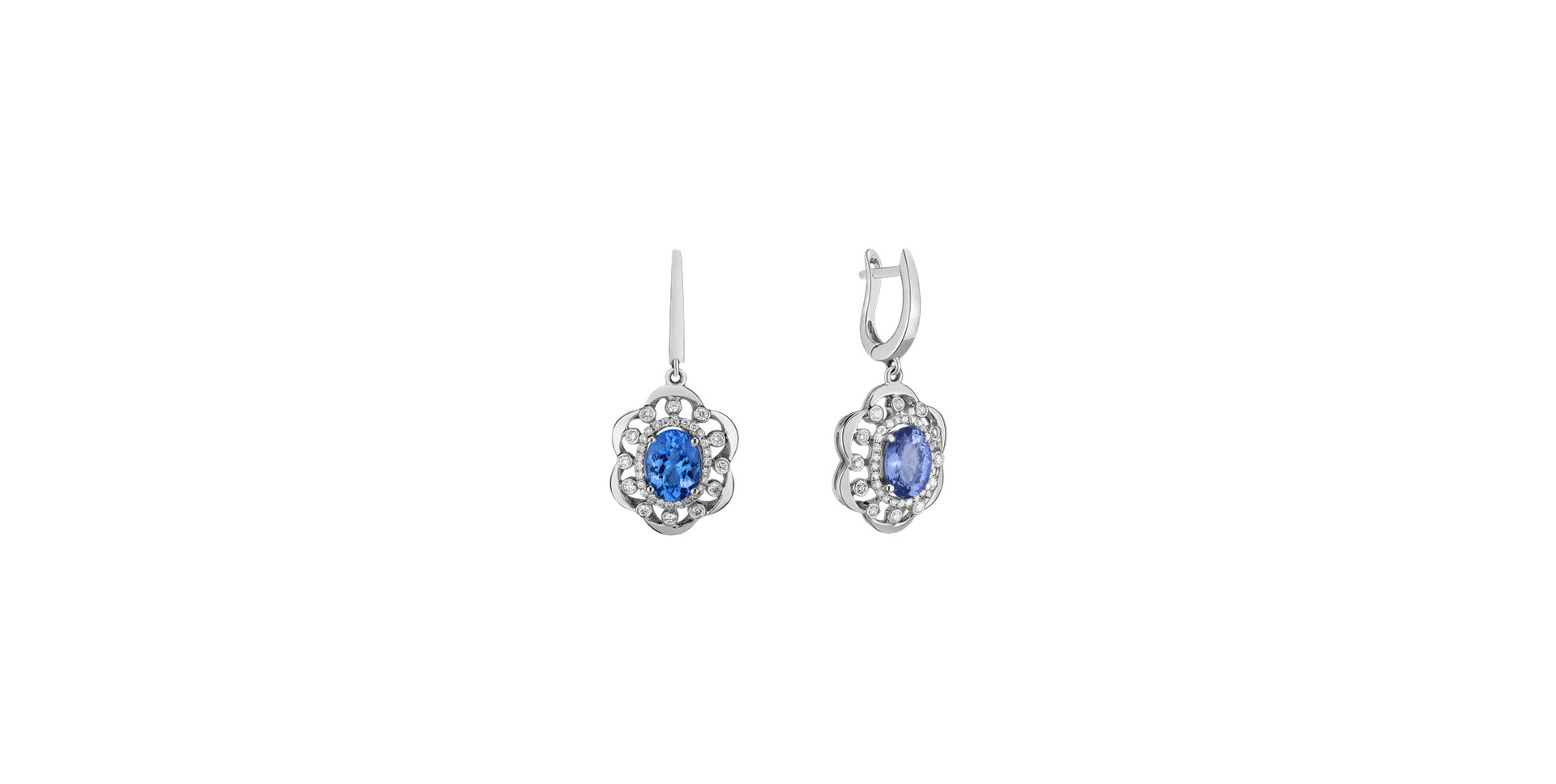 Diamond earrings with Tanzanite Touch of Magic