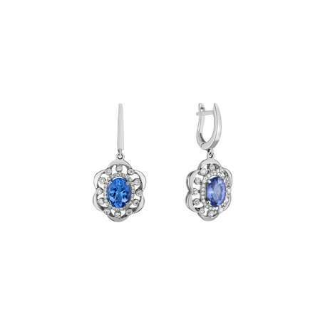 Diamond earrings with Tanzanite Touch of Magic