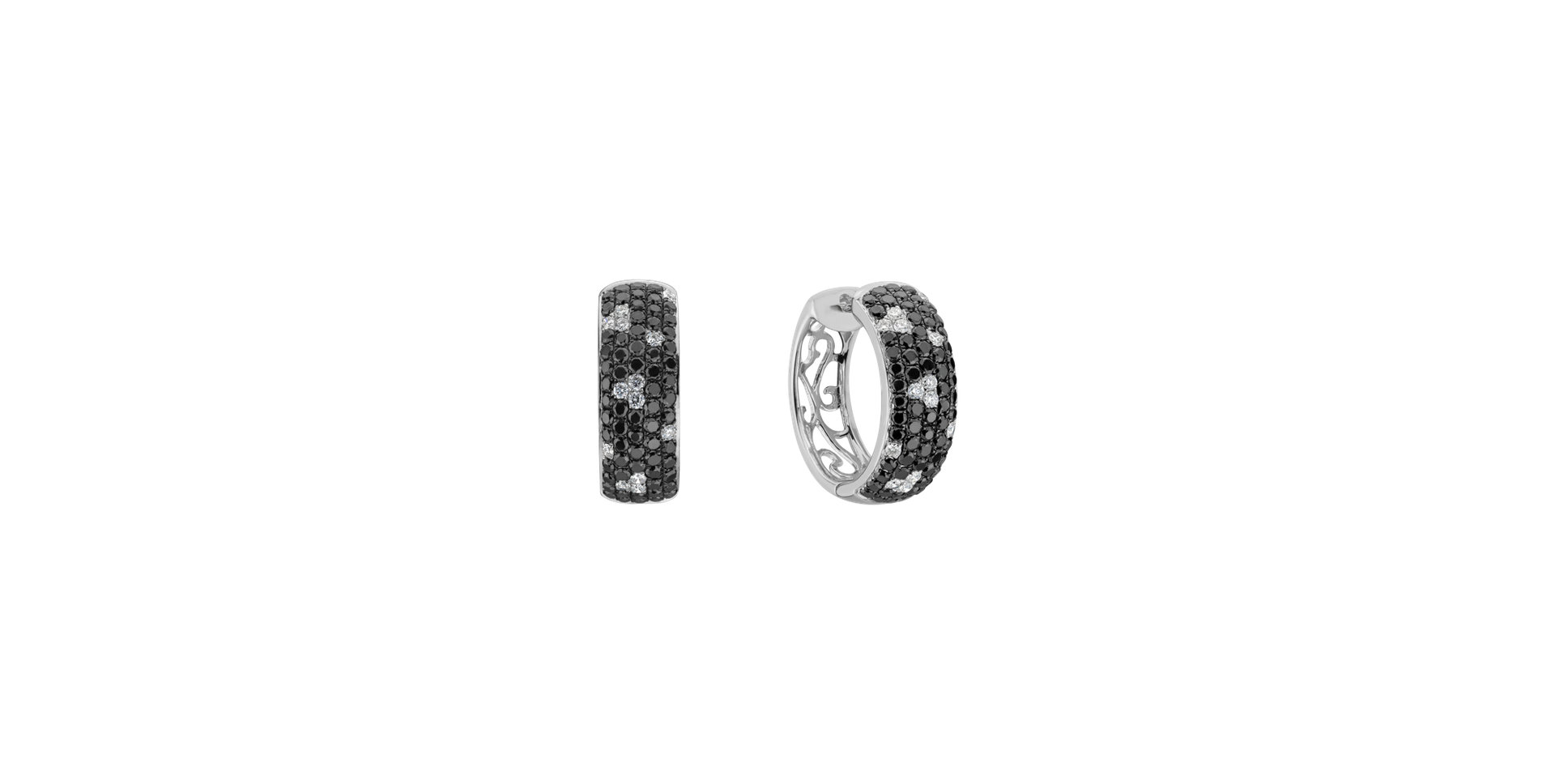 Earrings with black and white diamonds Edith