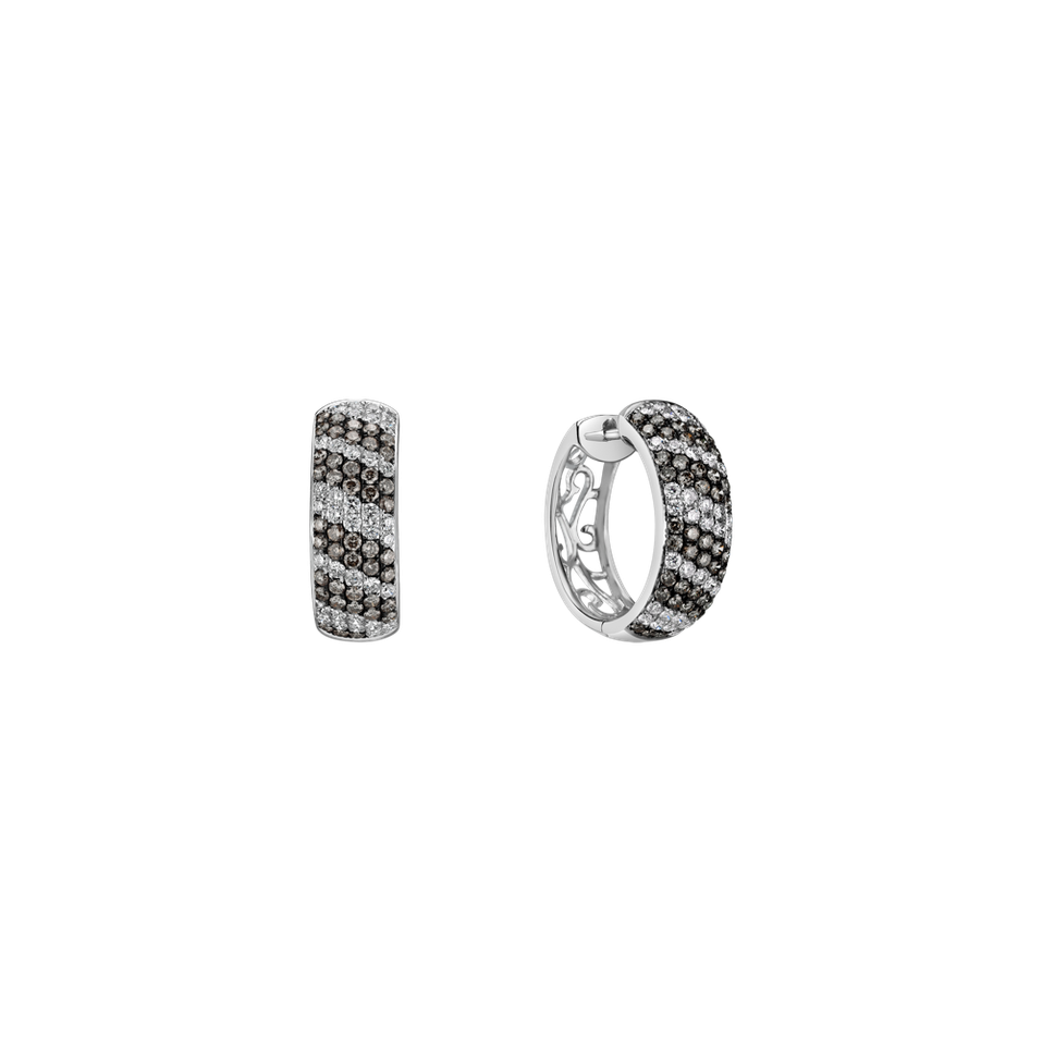Earrings with brown and white diamonds Symphony of Harmony