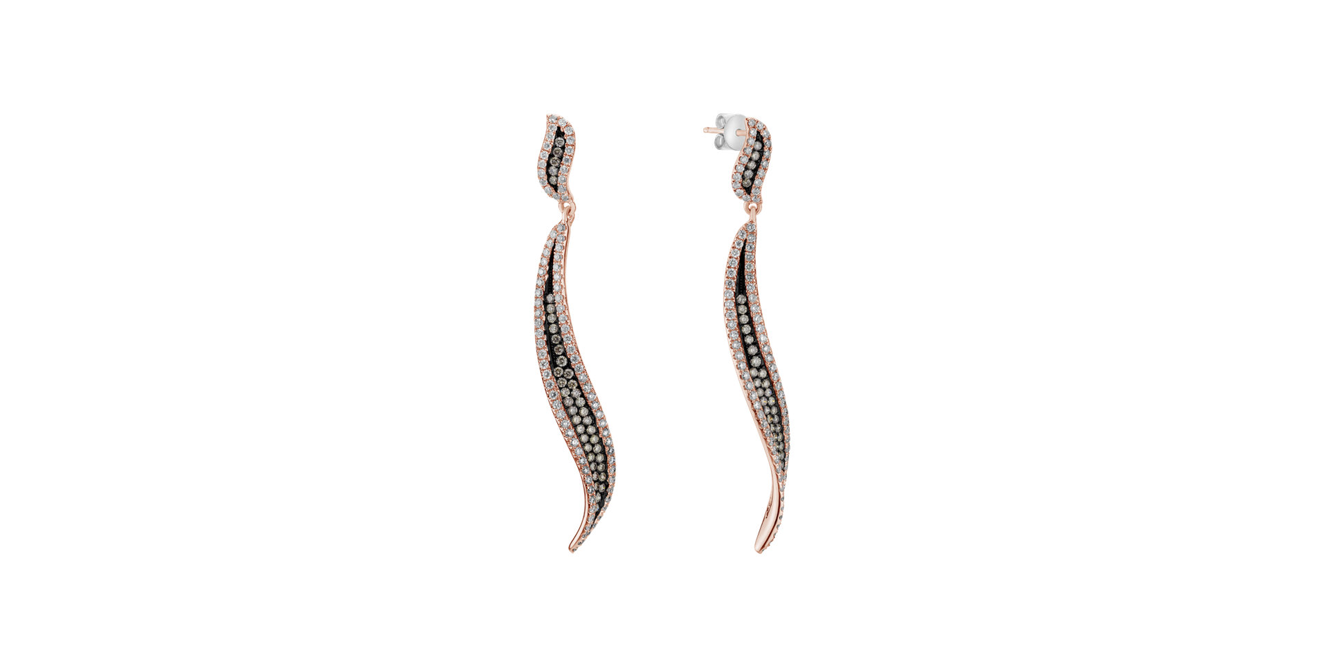 Earrings with brown and white diamonds Touch of Passion