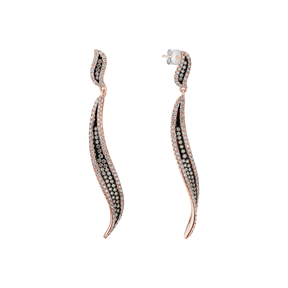 Earrings with brown and white diamonds Touch of Passion