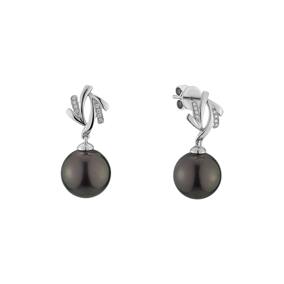 Diamond earrings with Pearl Belpherog