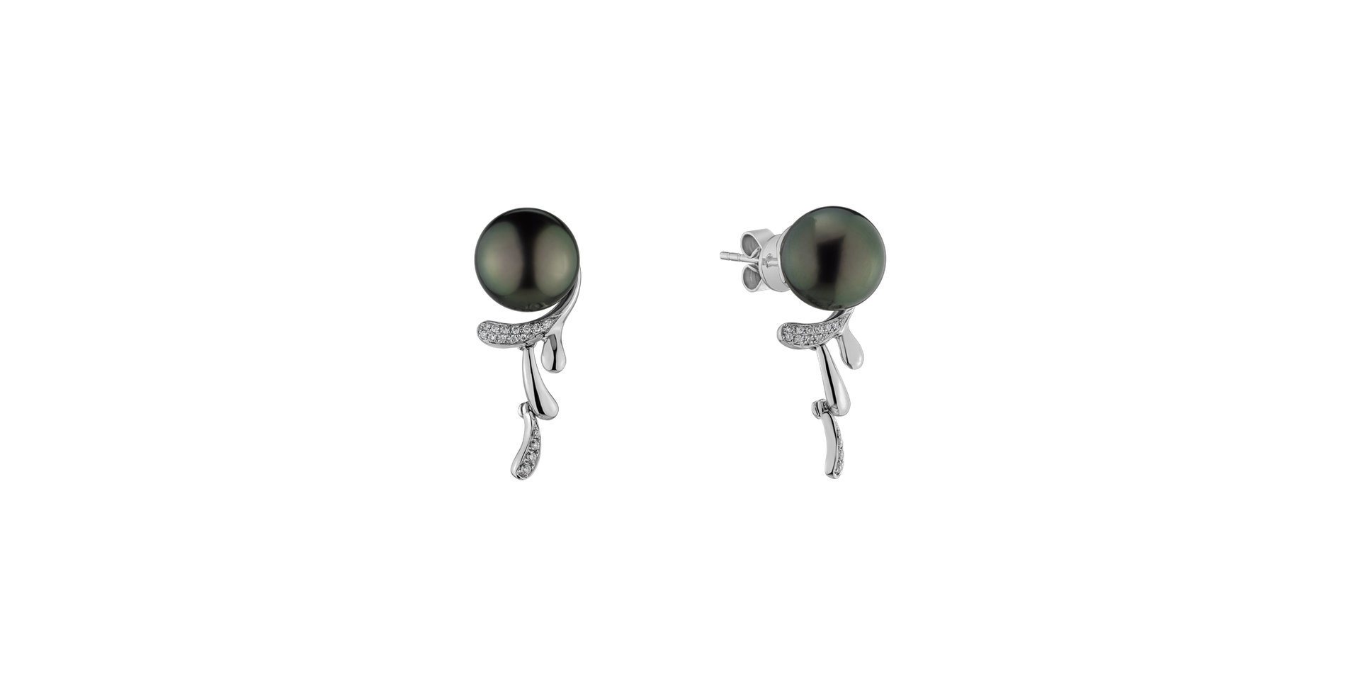 Diamond earrings with Pearl Eligio