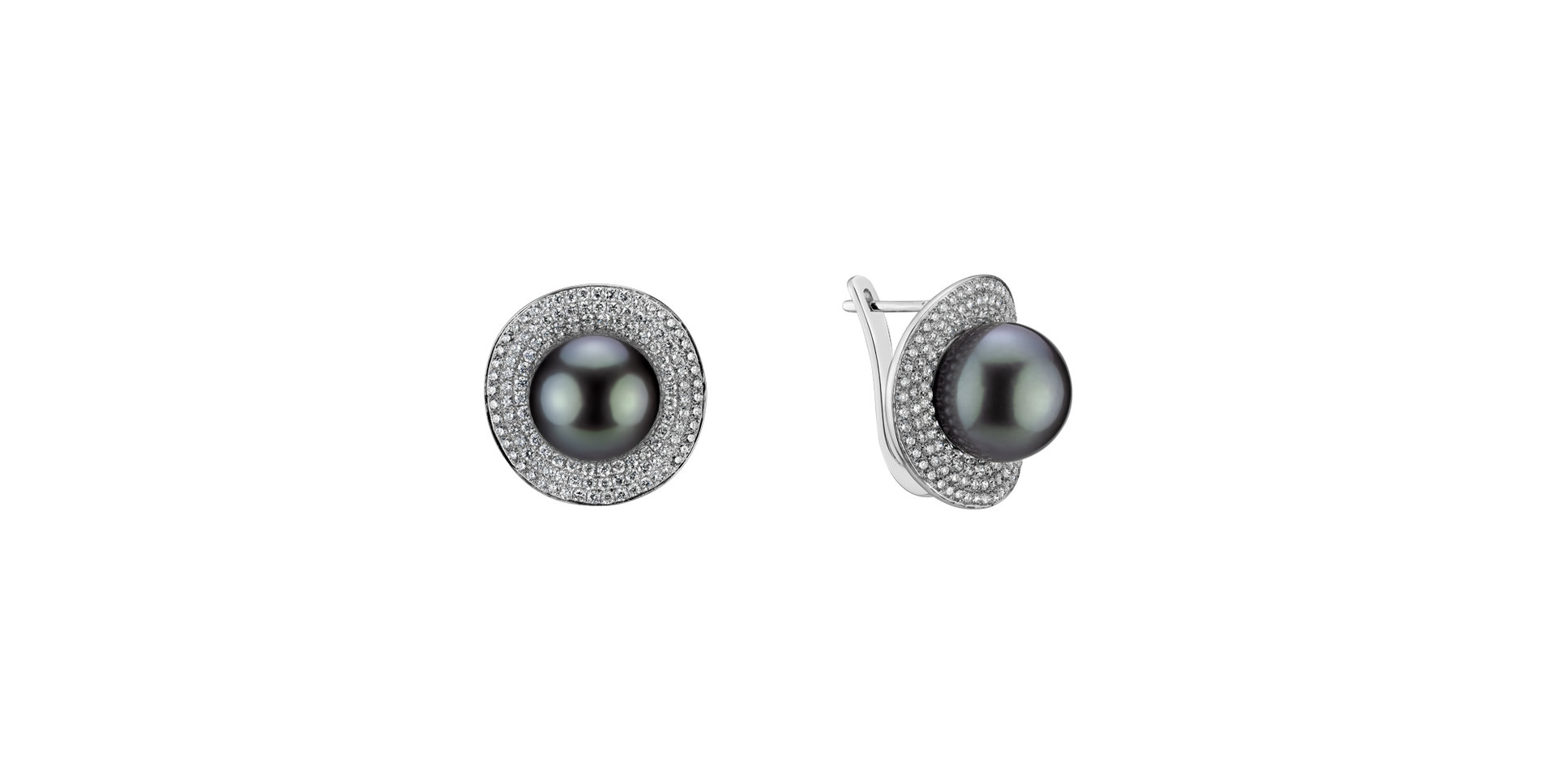 Diamond earrings with Pearl Dollie