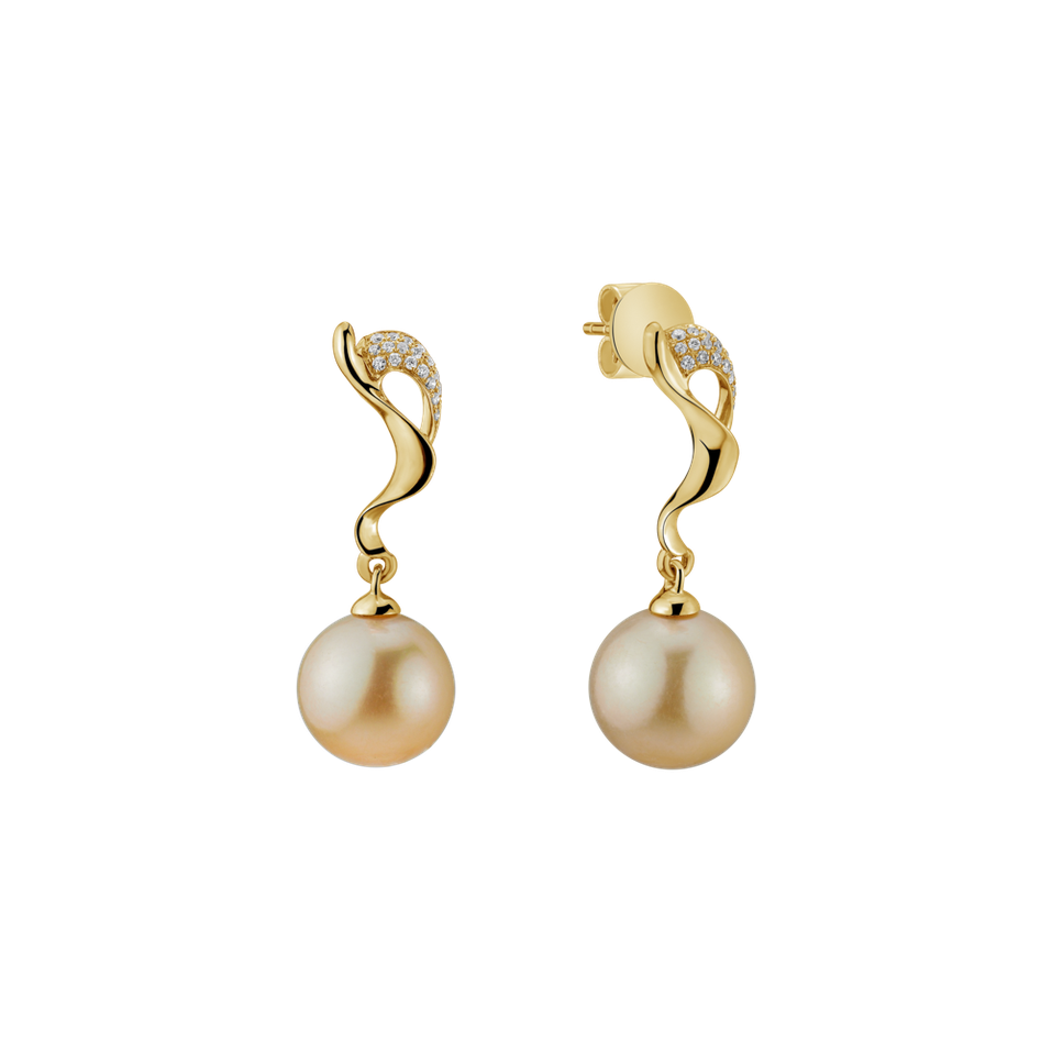 Diamond earrings with Pearl Jafet Sin