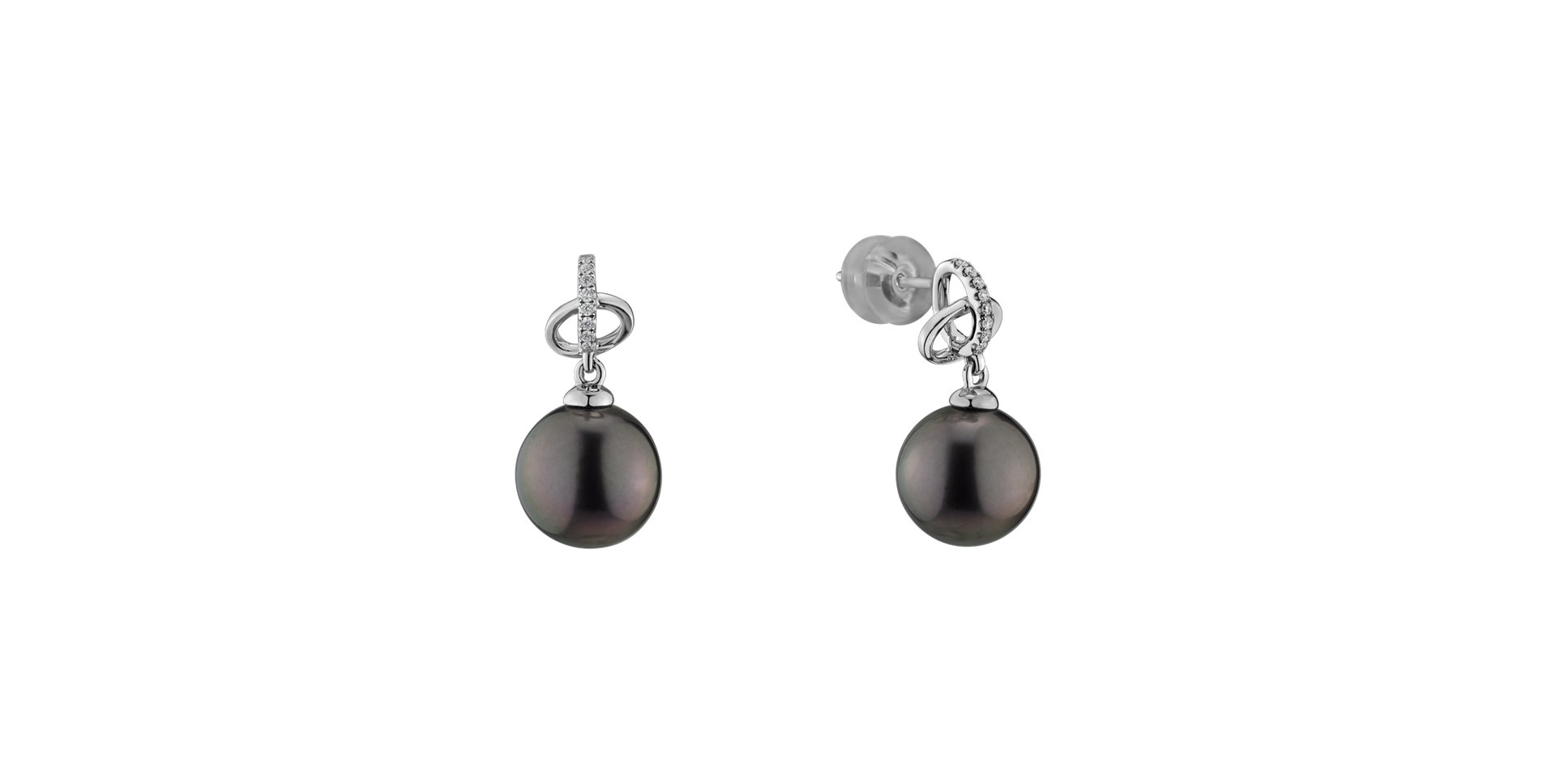 Diamond earrings with Pearl Ocean Rhythm