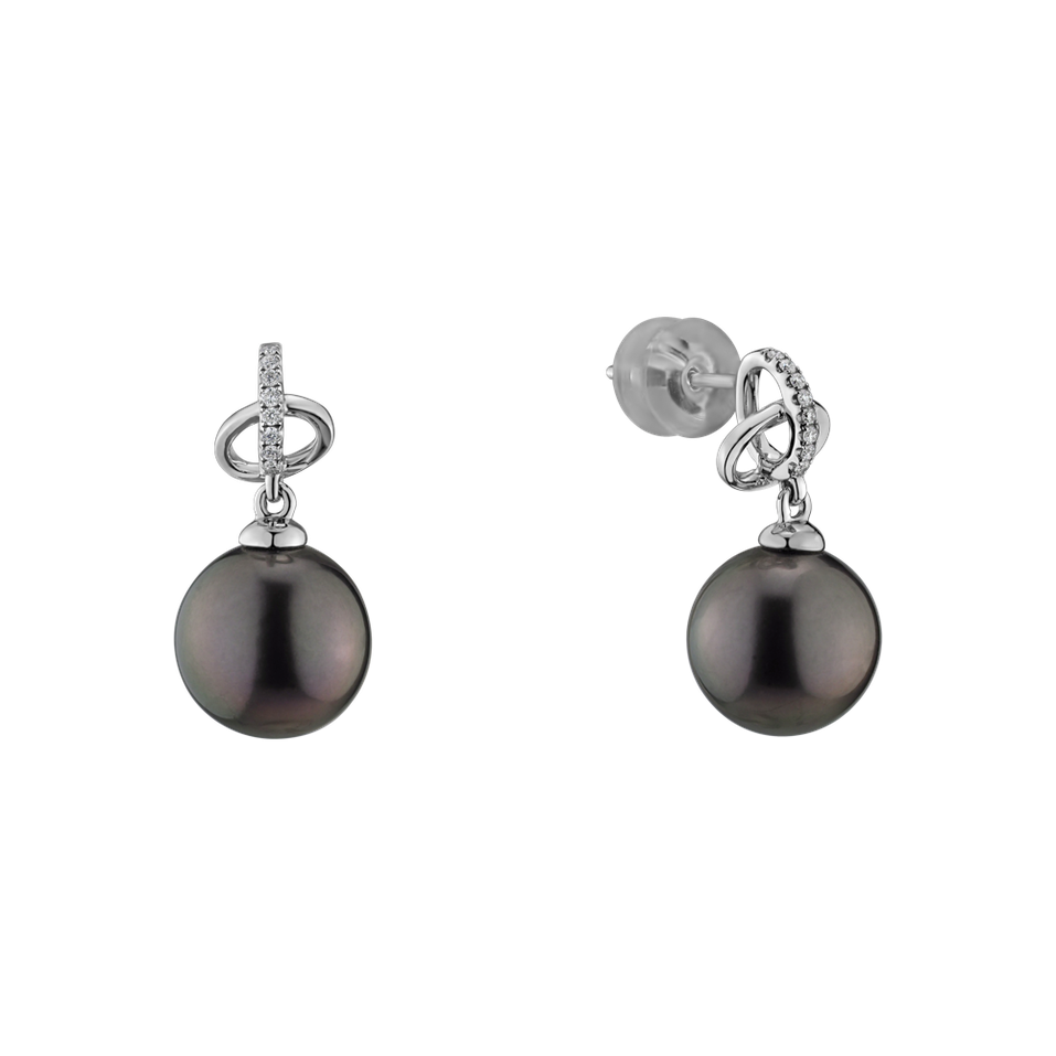 Diamond earrings with Pearl Ocean Rhythm