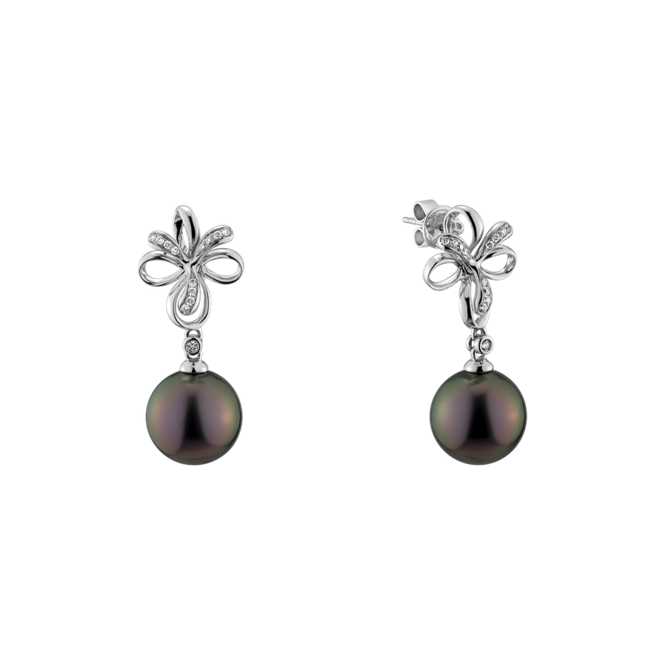 Diamond earrings with Pearl Dionna