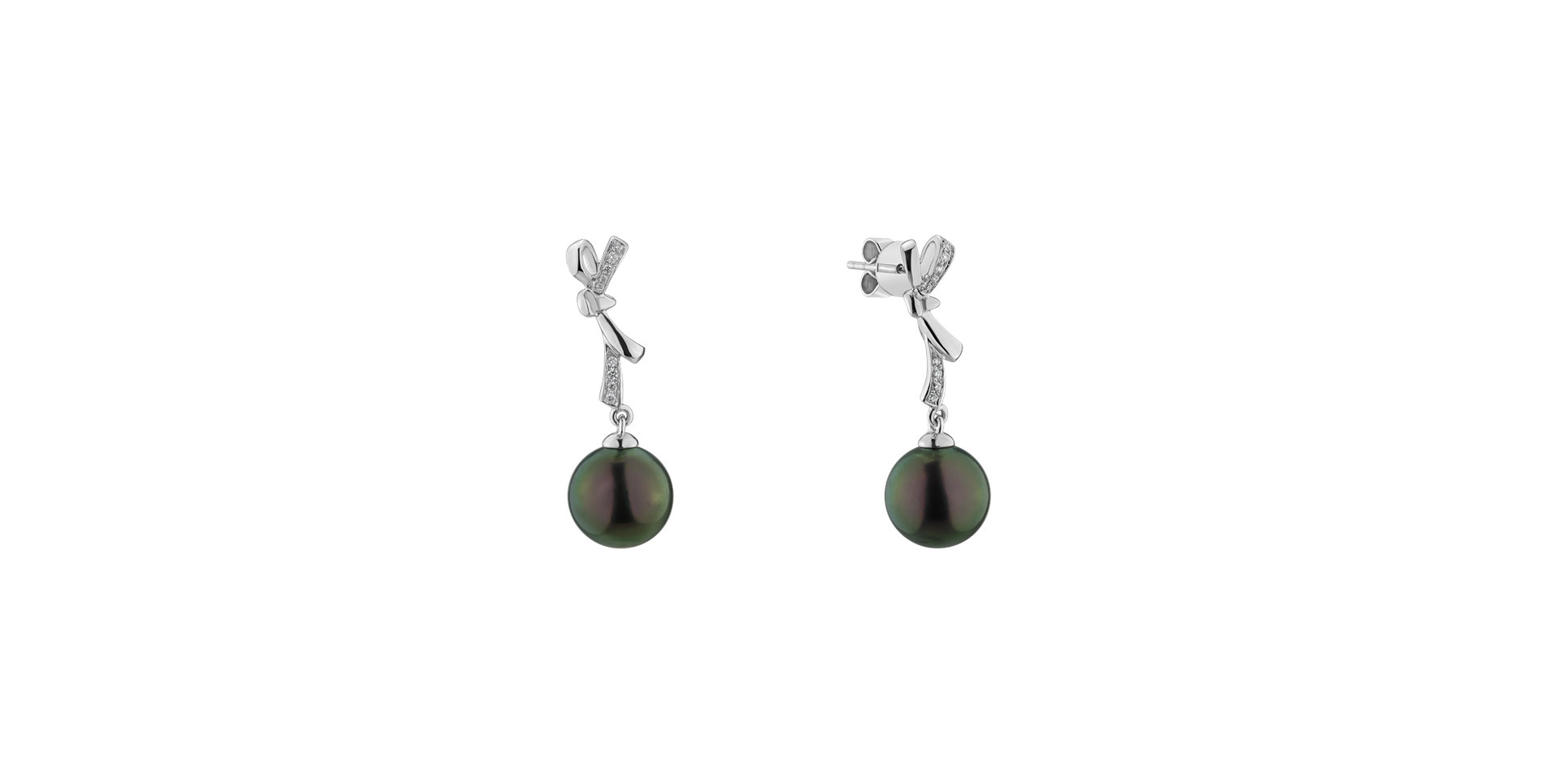Diamond earrings with Pearl Sea Tales