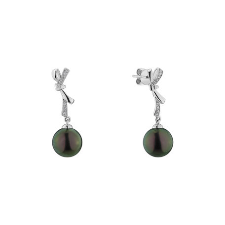 Diamond earrings with Pearl Sea Tales