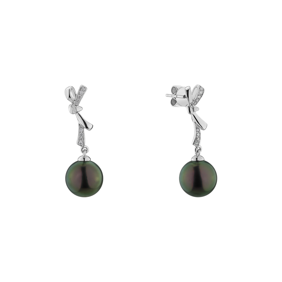 Diamond earrings with Pearl Sea Tales