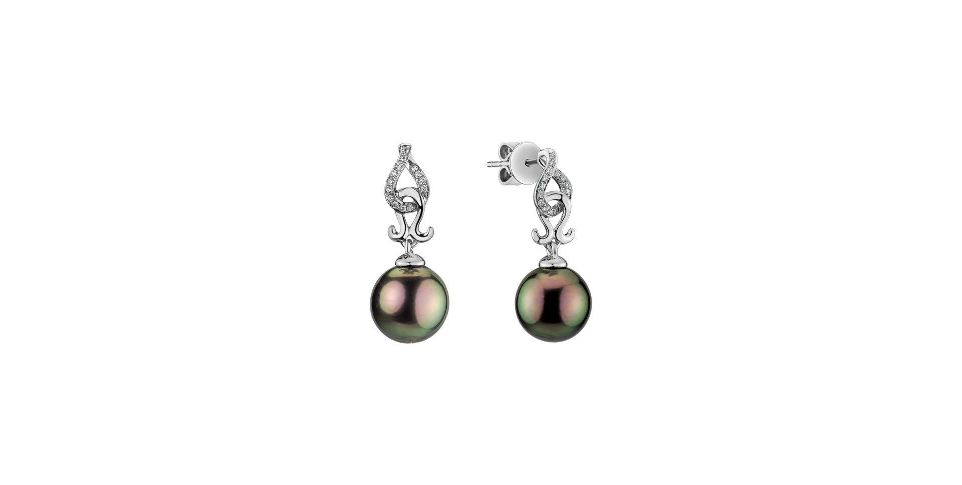 Diamond earrings with Pearl Neptunian Secret