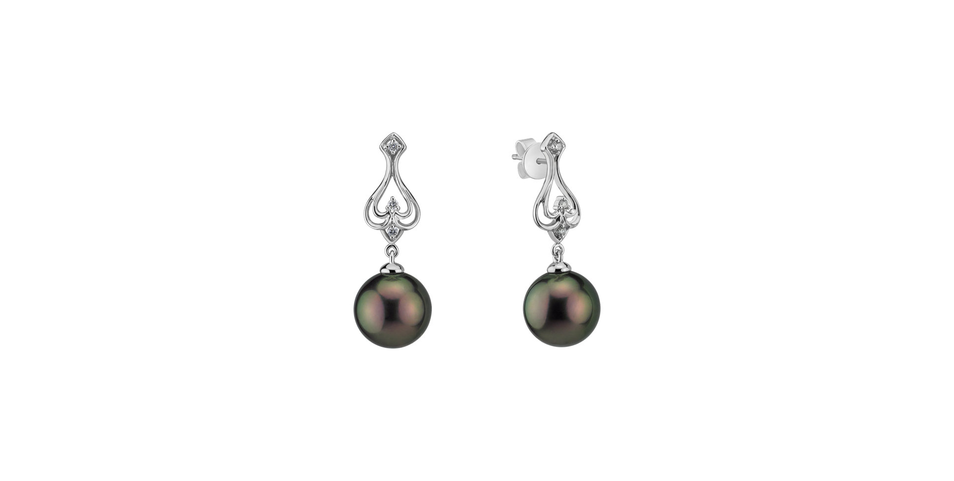 Diamond earrings with Pearl Astral Ocean