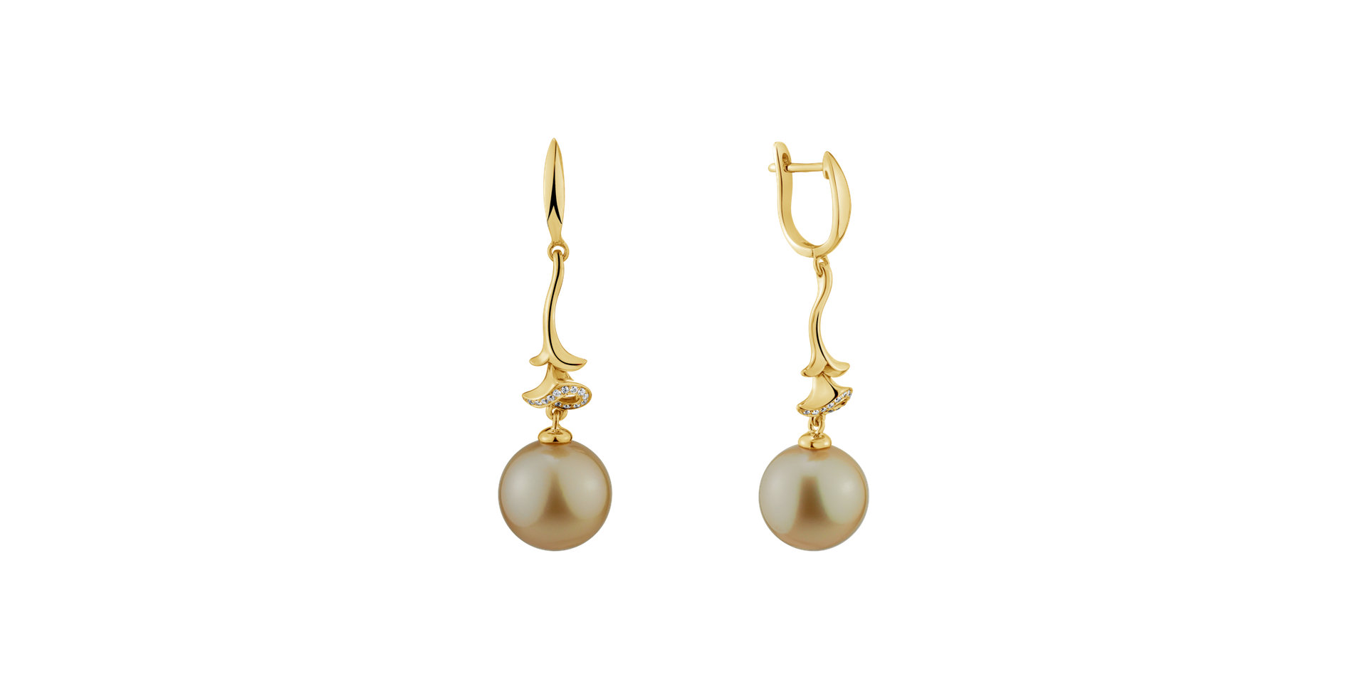 Diamond earrings with Pearl Ocean Spirit