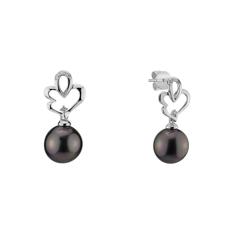 Diamond earrings with Pearl Elysian Ocean