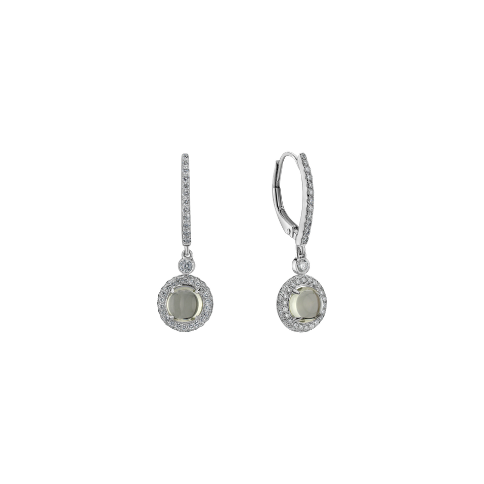 Diamond earrings with Quartz Cassiel